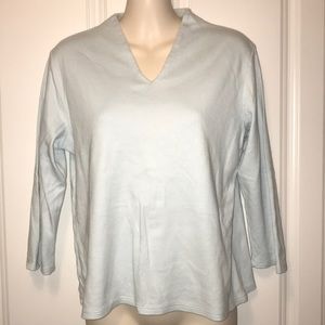 Coldwater Creek 100% Cotton 3/4 sleeve V neck top
